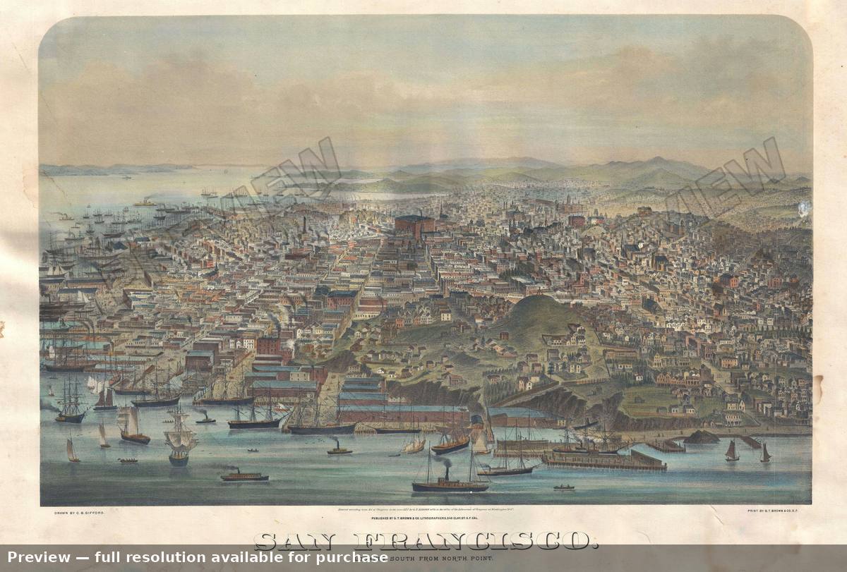 Antique map: San Francisco Howell, 1877