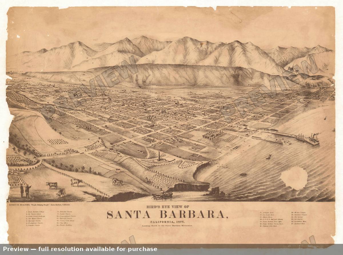 Antique map: Santa Barbara, 1930, 1930