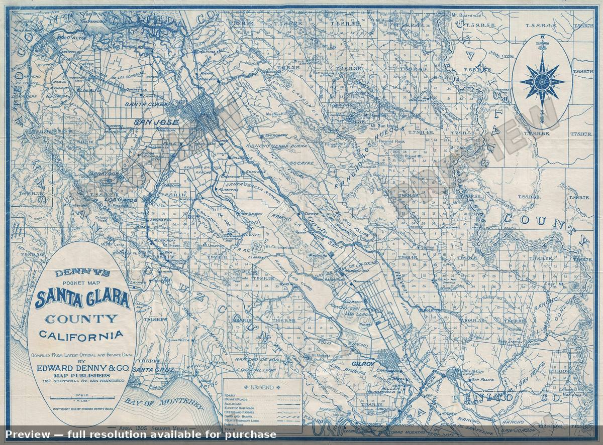 Antique map: Santa Clara, 1913, 1913