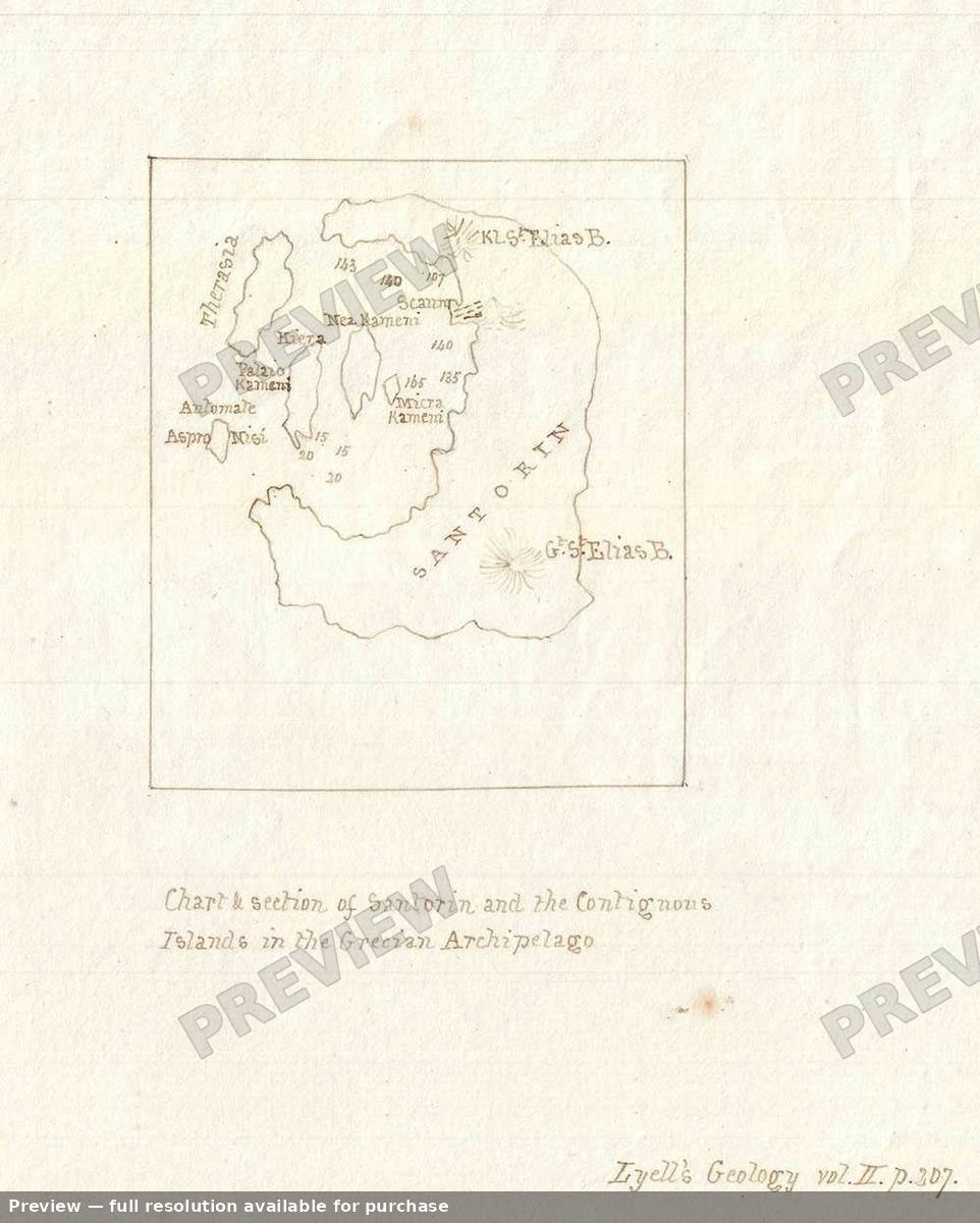 Antique map: Santorini, 1835, 1835