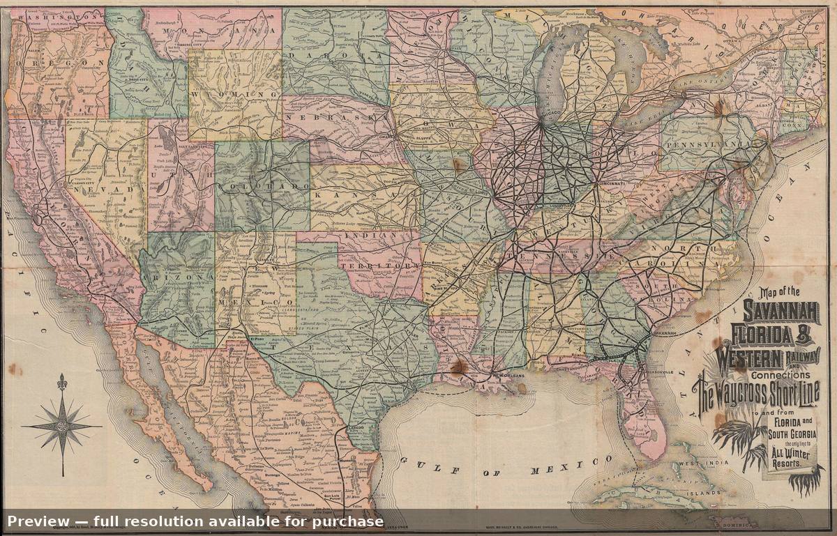 Antique map: Savannah Florida Western, 1883, 1883