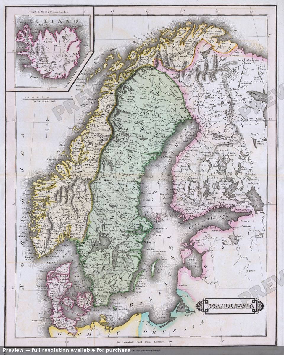 Antique map: Scandinavia, 1840, 1840