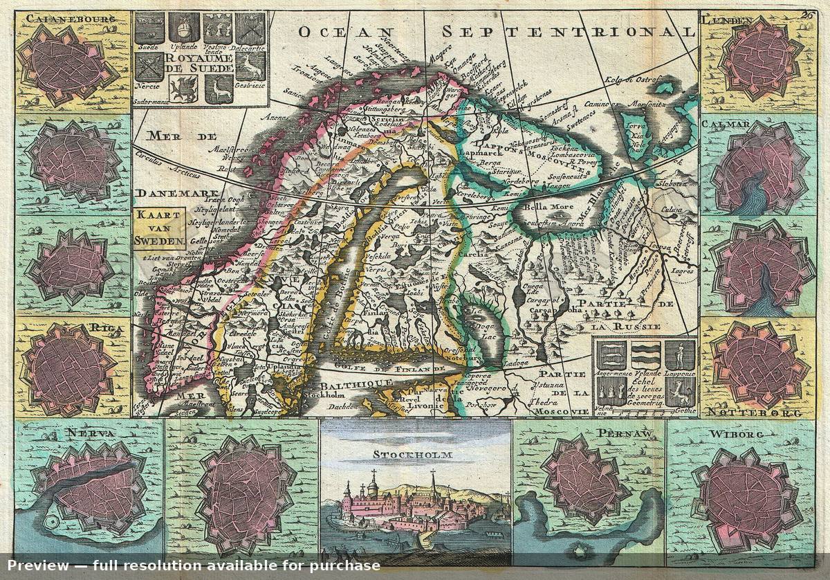 Antique map: Scandinavia, 1747