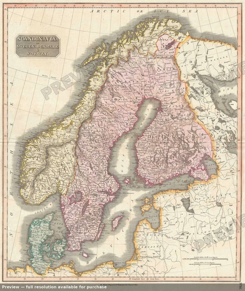 Antique map: Scandinavia 2, 1817, 1817