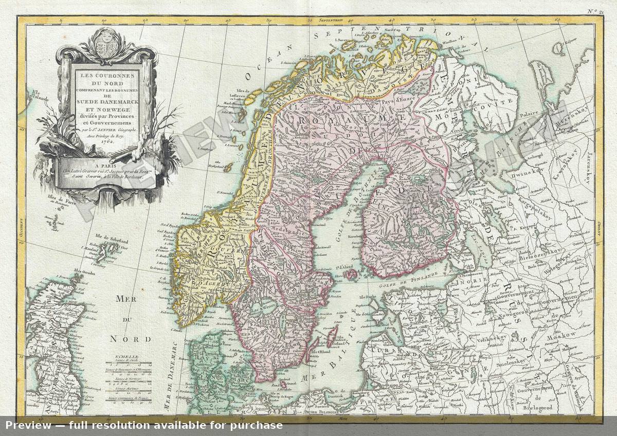 Antique map: Scandinavia 4, 1762, 1762