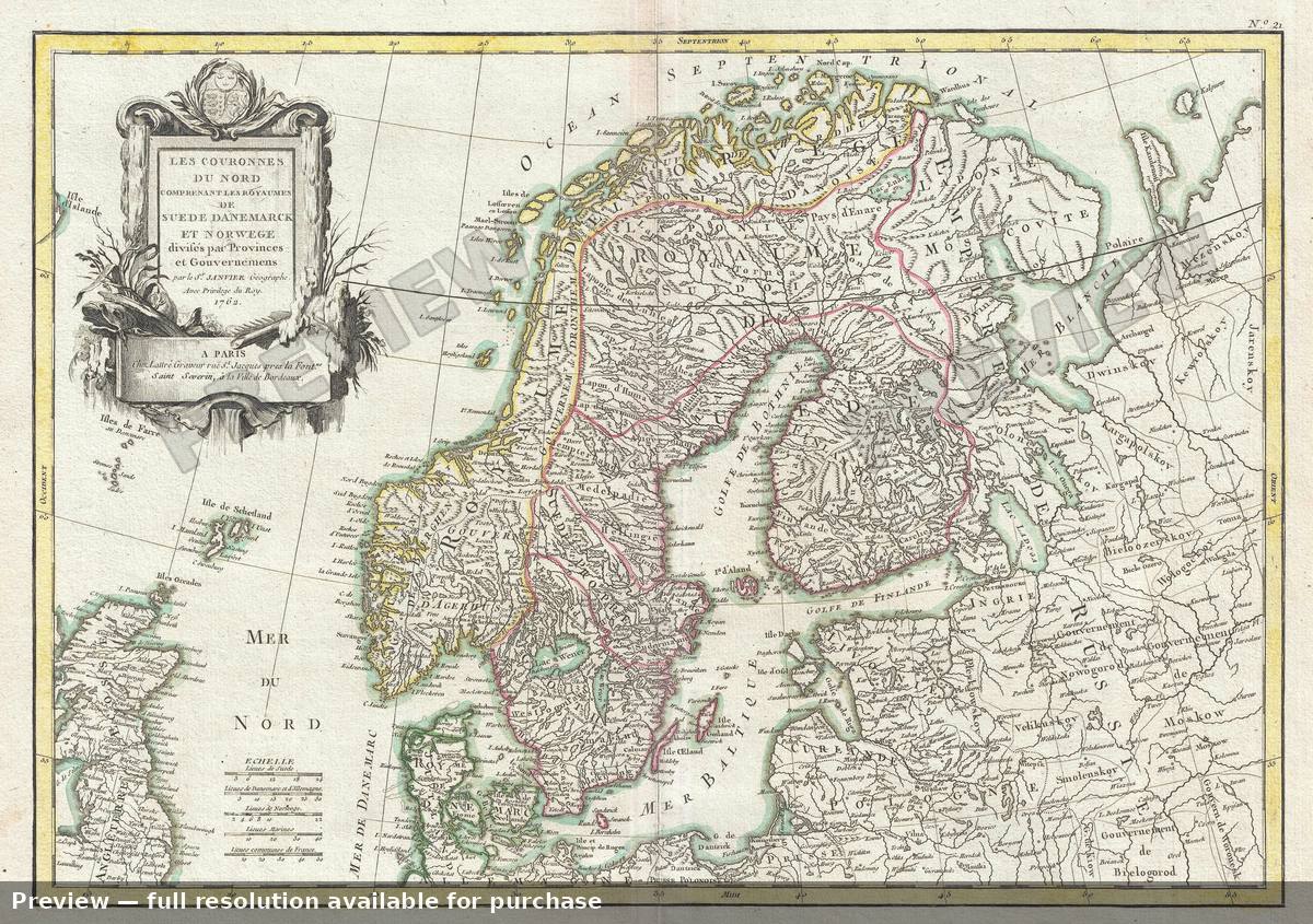 Antique map: Scandinavia 5, 1762, 1762