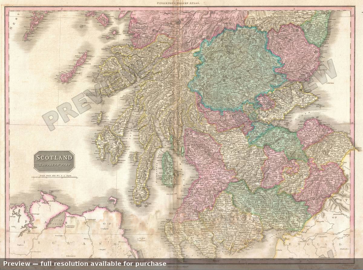 Antique map: Scotland South, 1818