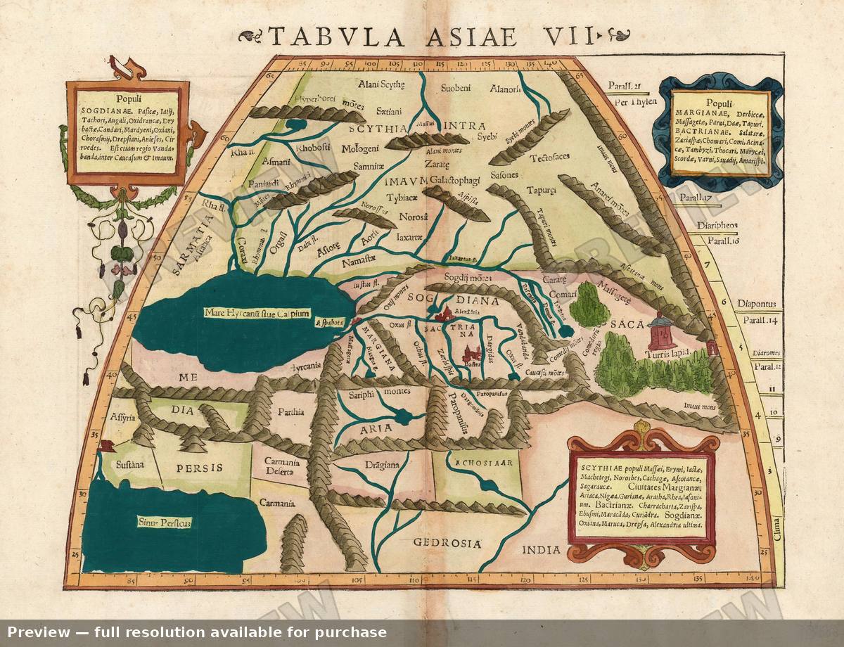 Antique map: Scythia, 1552, 1552