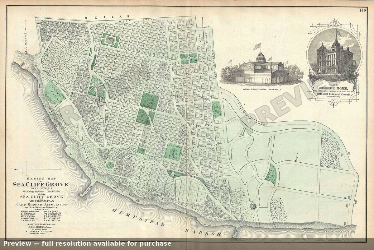 Antique map: Sea Cliff Grove 2, 1873