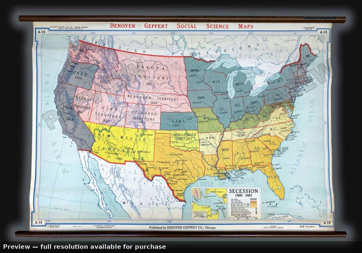 Antique map: Secession, 1940, 1940