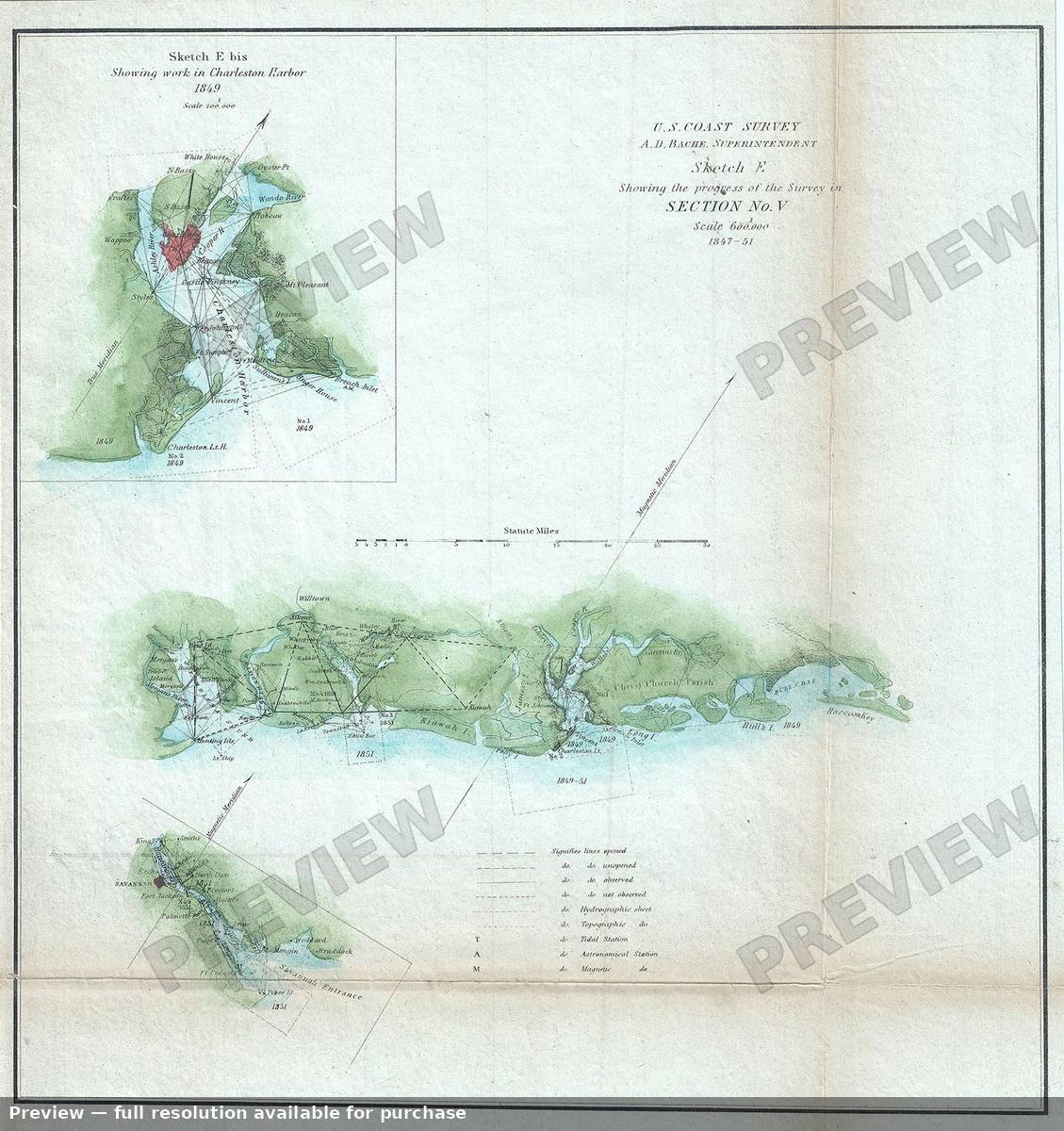 Antique map: Section No V, 1851, 1851