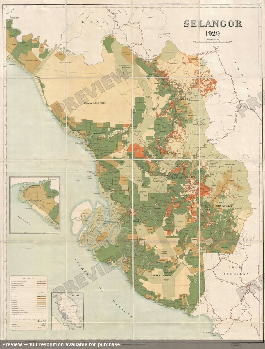 Antique map: Selangor, 1929, 1929