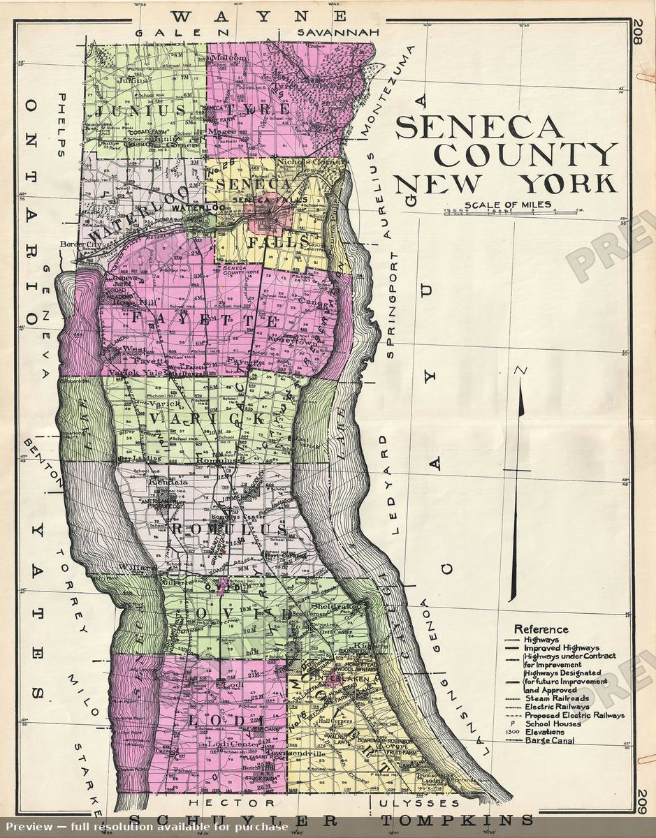 Antique map: Seneca County NY, 1912, 1912