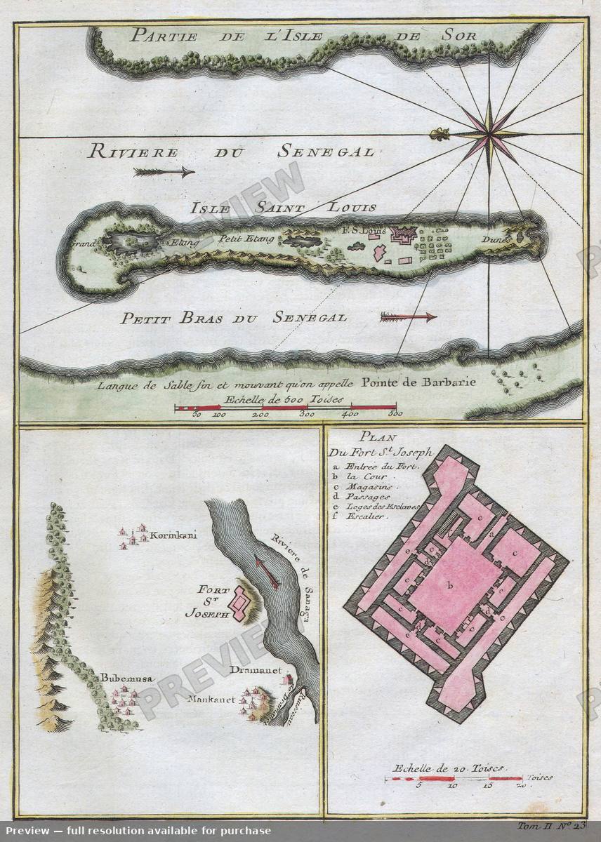 Antique map: Senegal, 1750