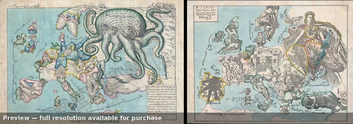 Antique map: Serio Comic Map Persian, 1880, 1880