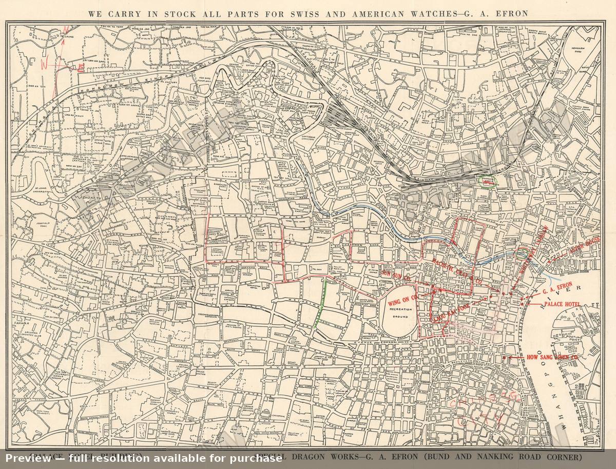 Antique map: Shanghai, 1938