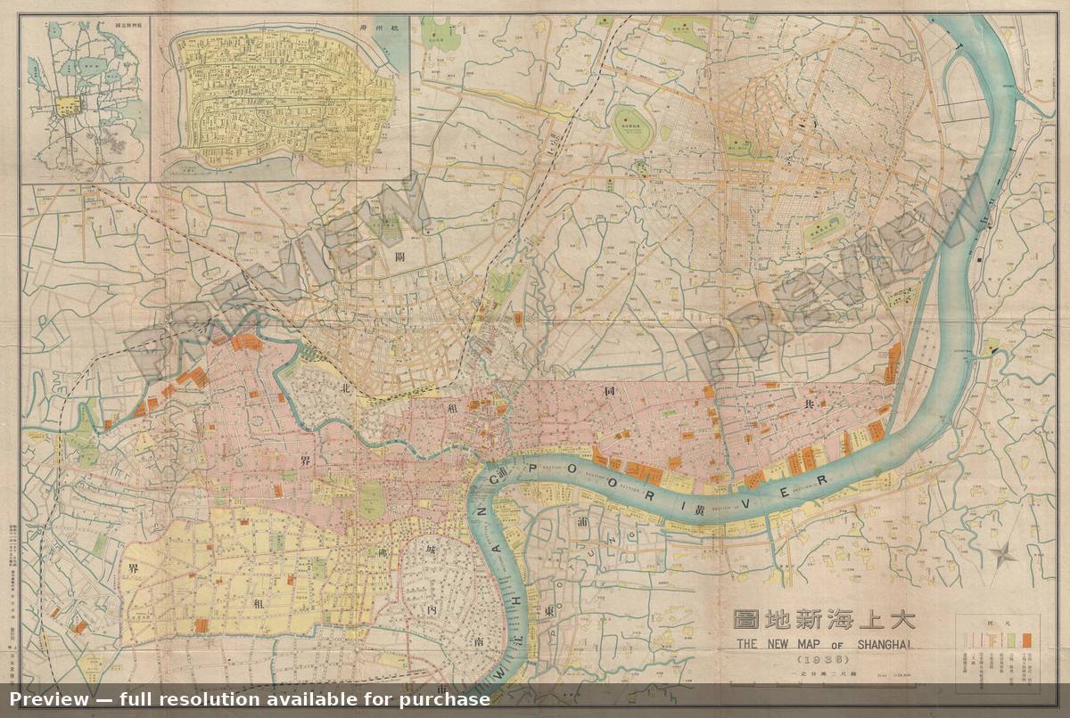 Antique map: Shanghai, 1936