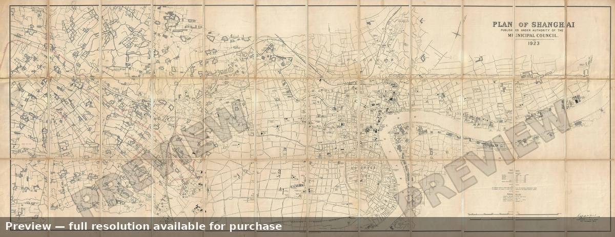 Antique map: Shanghai, 1923