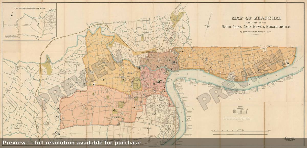 Antique map: Shanghai, 1918, 1918
