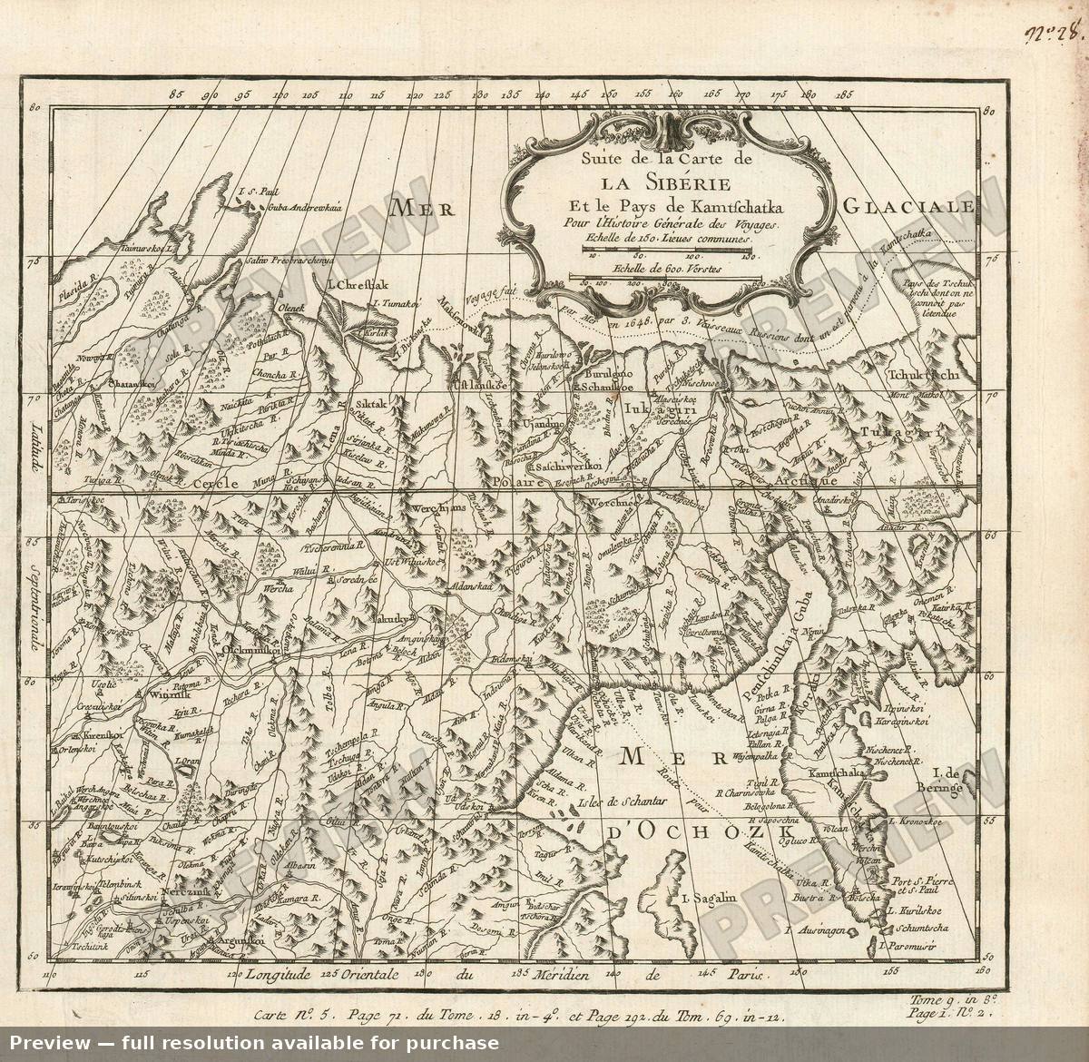 Antique map: Siberia, 1780, 1780
