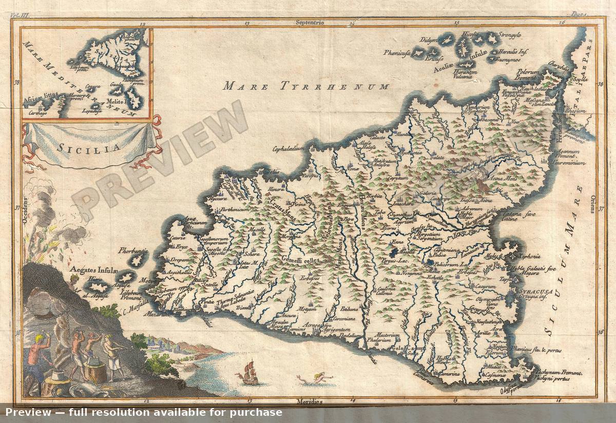 Antique map: Sicily, 1799, 1799