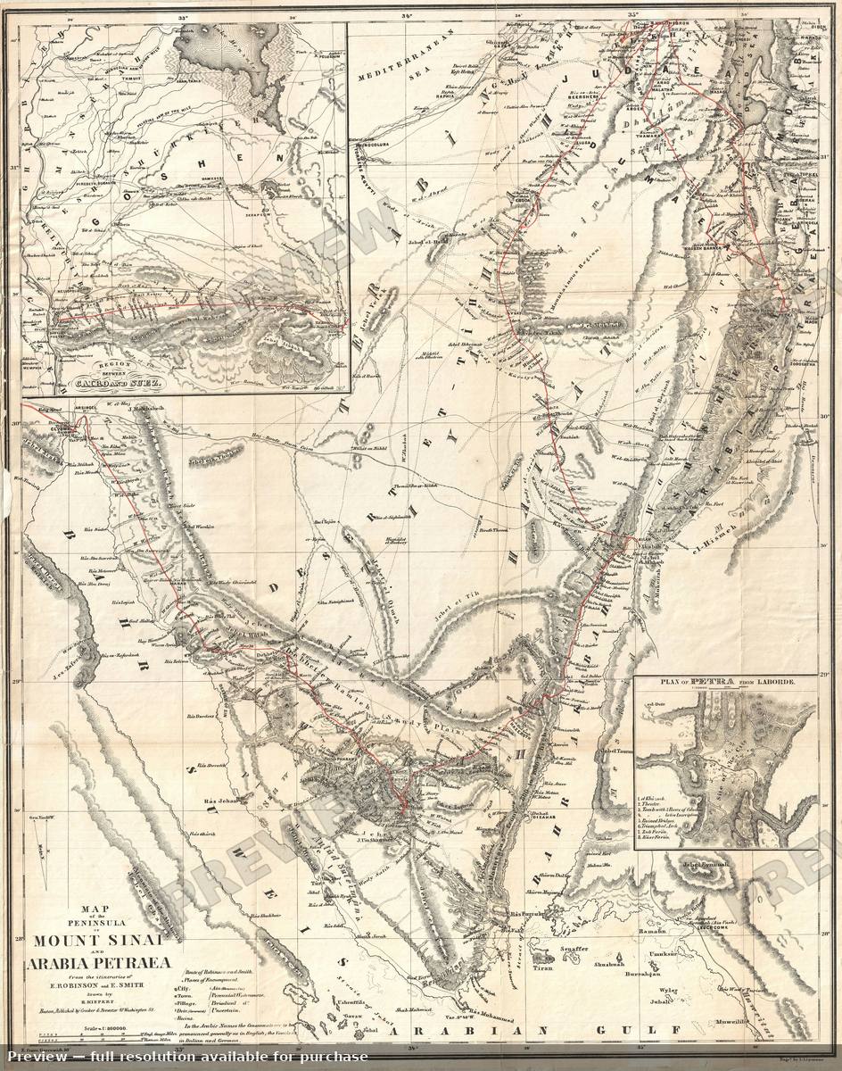 Antique map: Sinai, 1856