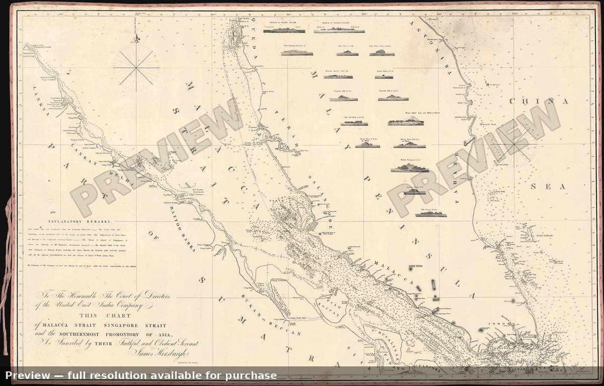 Antique map: Singapore, 1857