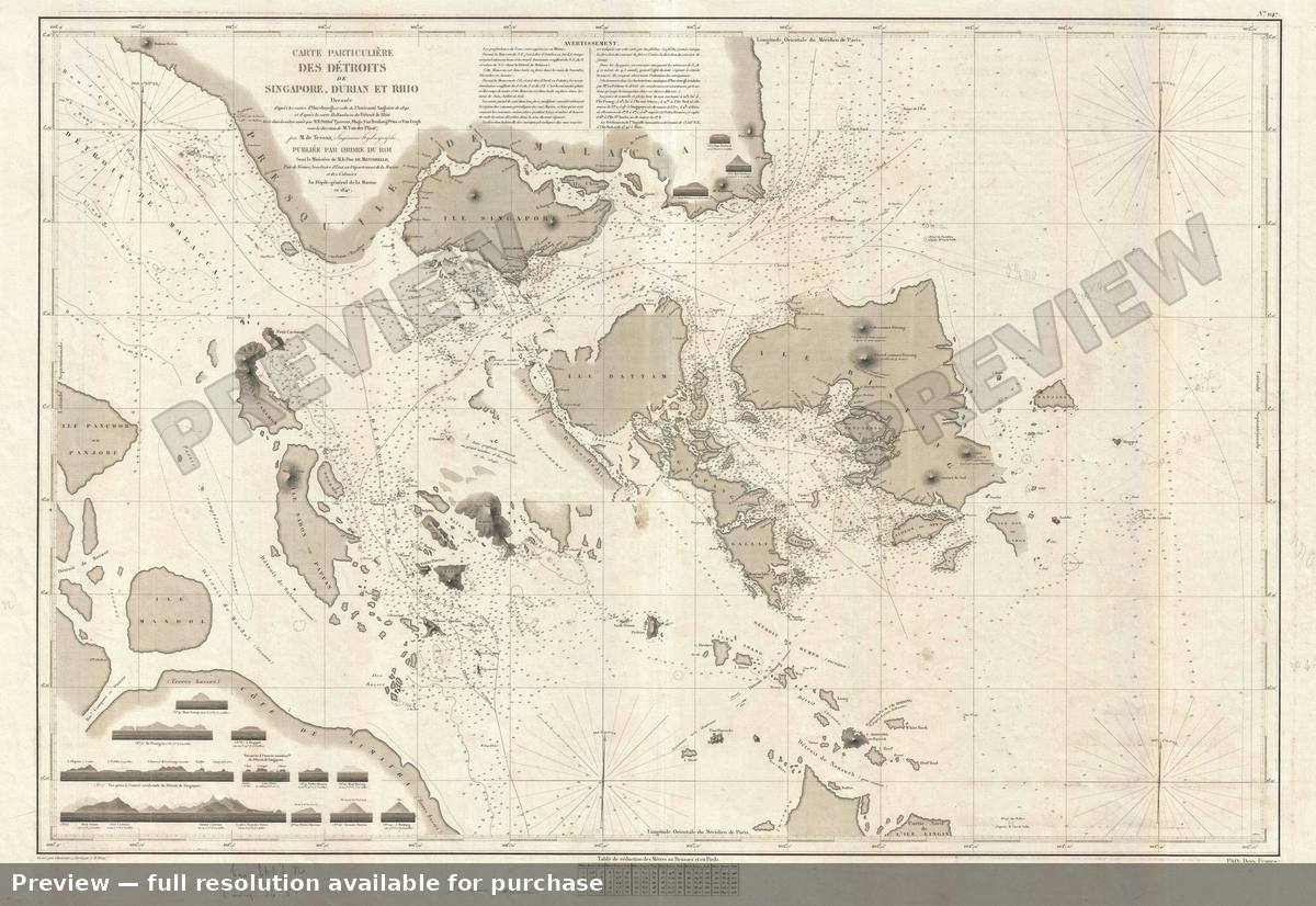 Antique map: Singapore, 1847, 1847