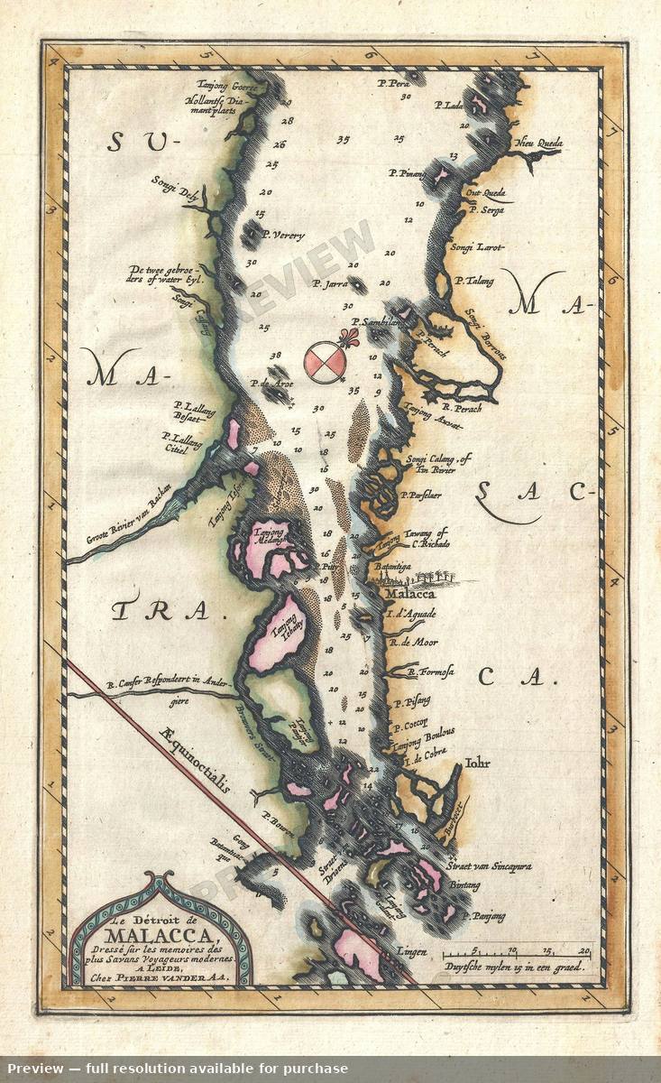 Antique map: Singapore Malacca Malaya 2, 1727