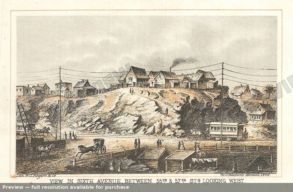 Antique map: Sixth Avenue 55, 1868, 1868