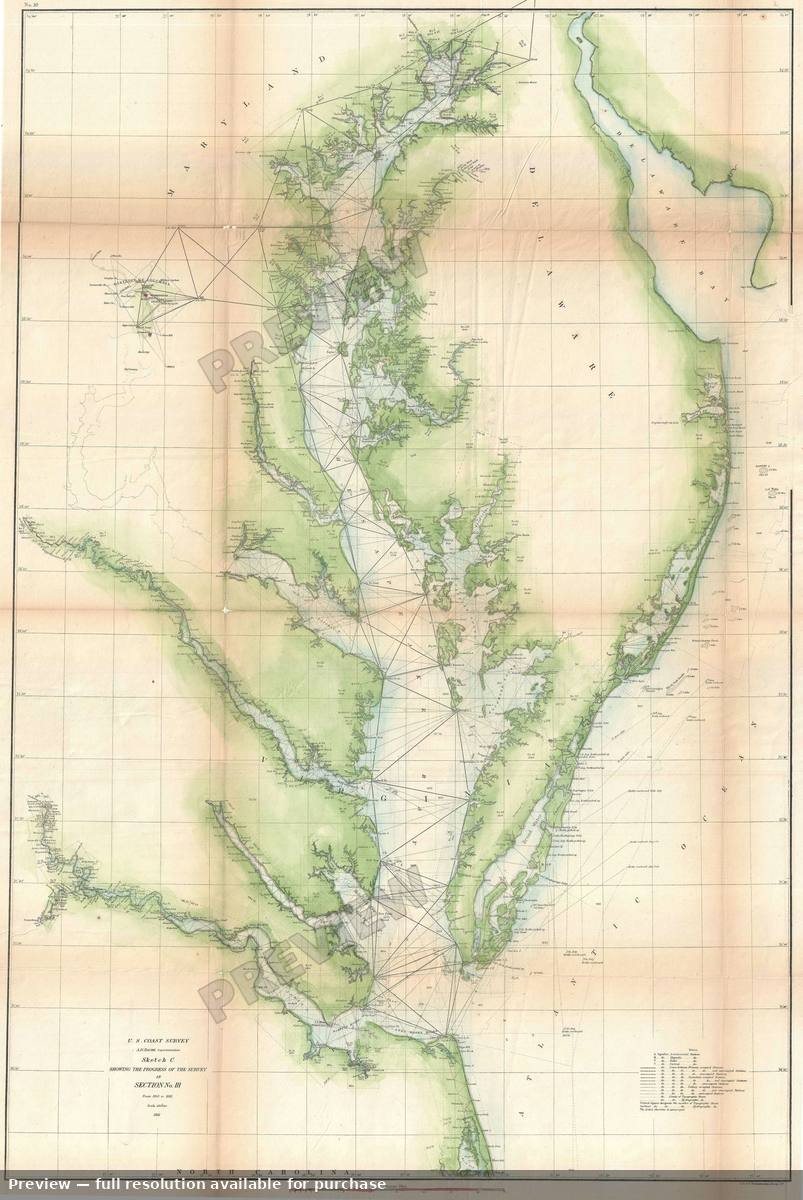 Antique map: Sketch C Chesapeake, 1861, 1861