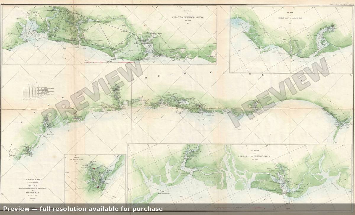Antique map: Sketch E Section V, 1857, 1857
