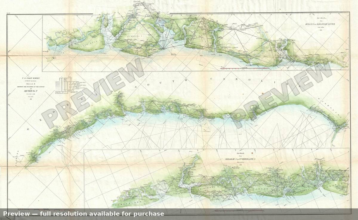 Antique map: Sketch E Section V, 1860, 1860