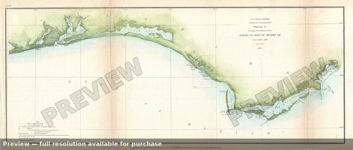 Antique map: Sketch G Section VII, 1855, 1855