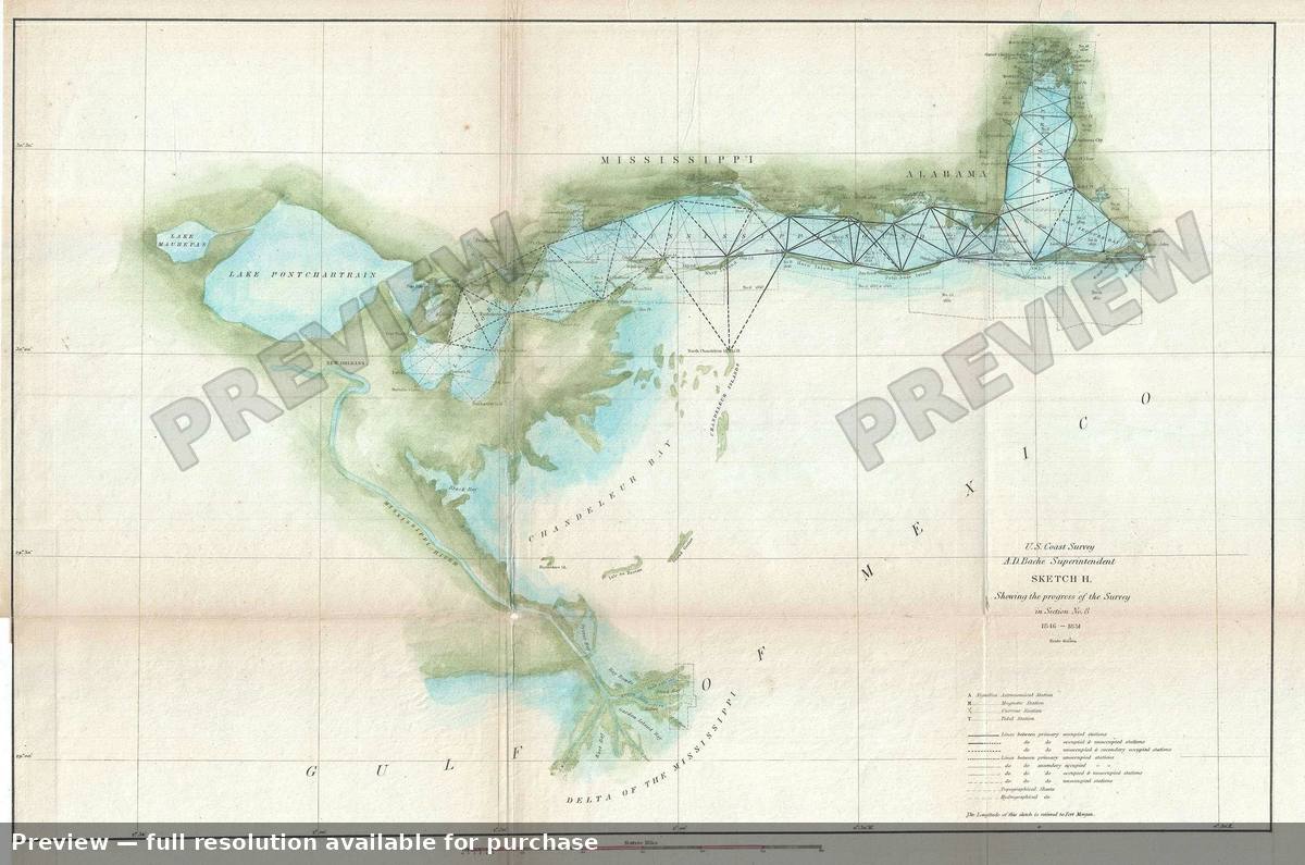 Antique map: Sketch H Section 8, 1851, 1851