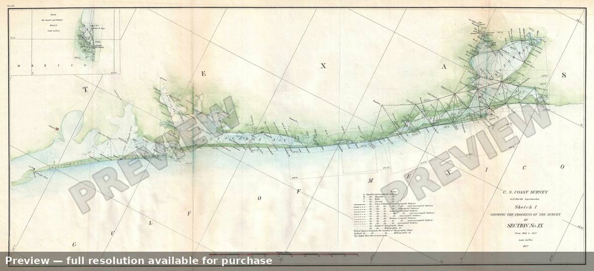 Antique map: Sketch I Section IX, 1857, 1857