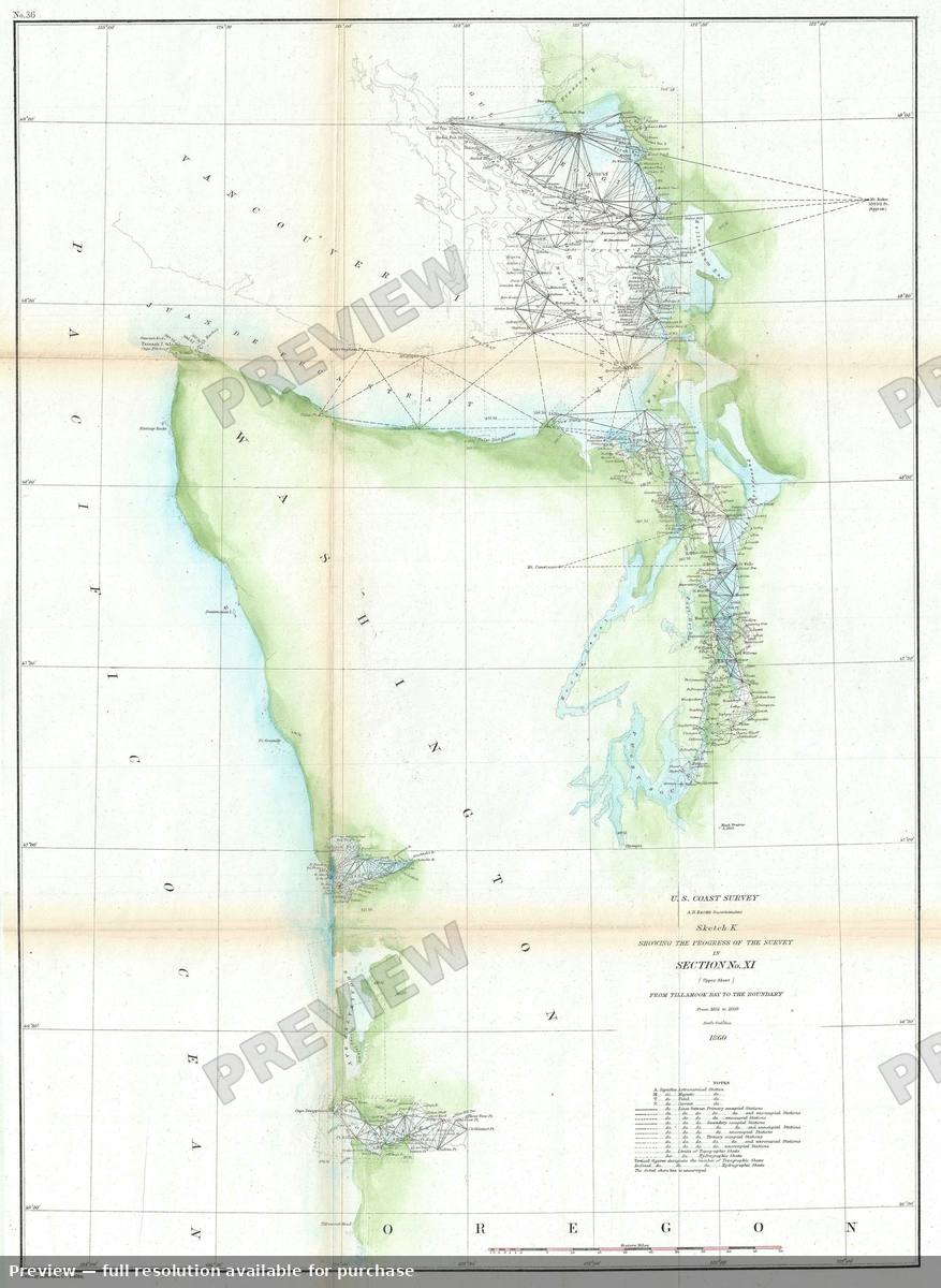 Antique map: Sketch K Section XI, 1860, 1860