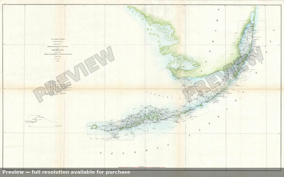 Antique map: Sketch VI Cape Florida, 1860, 1860