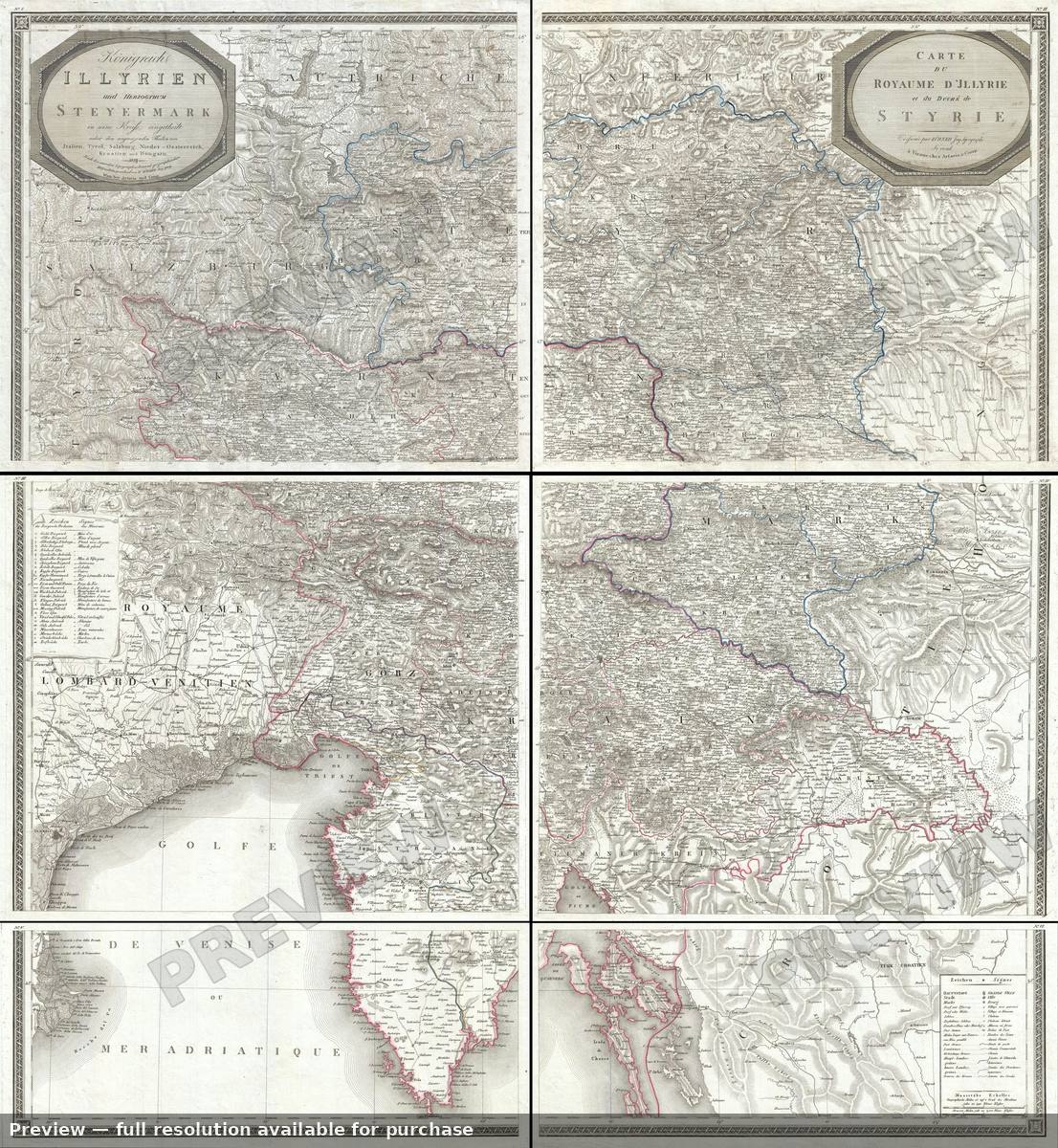 Antique map: Slovenia, 1819, 1819