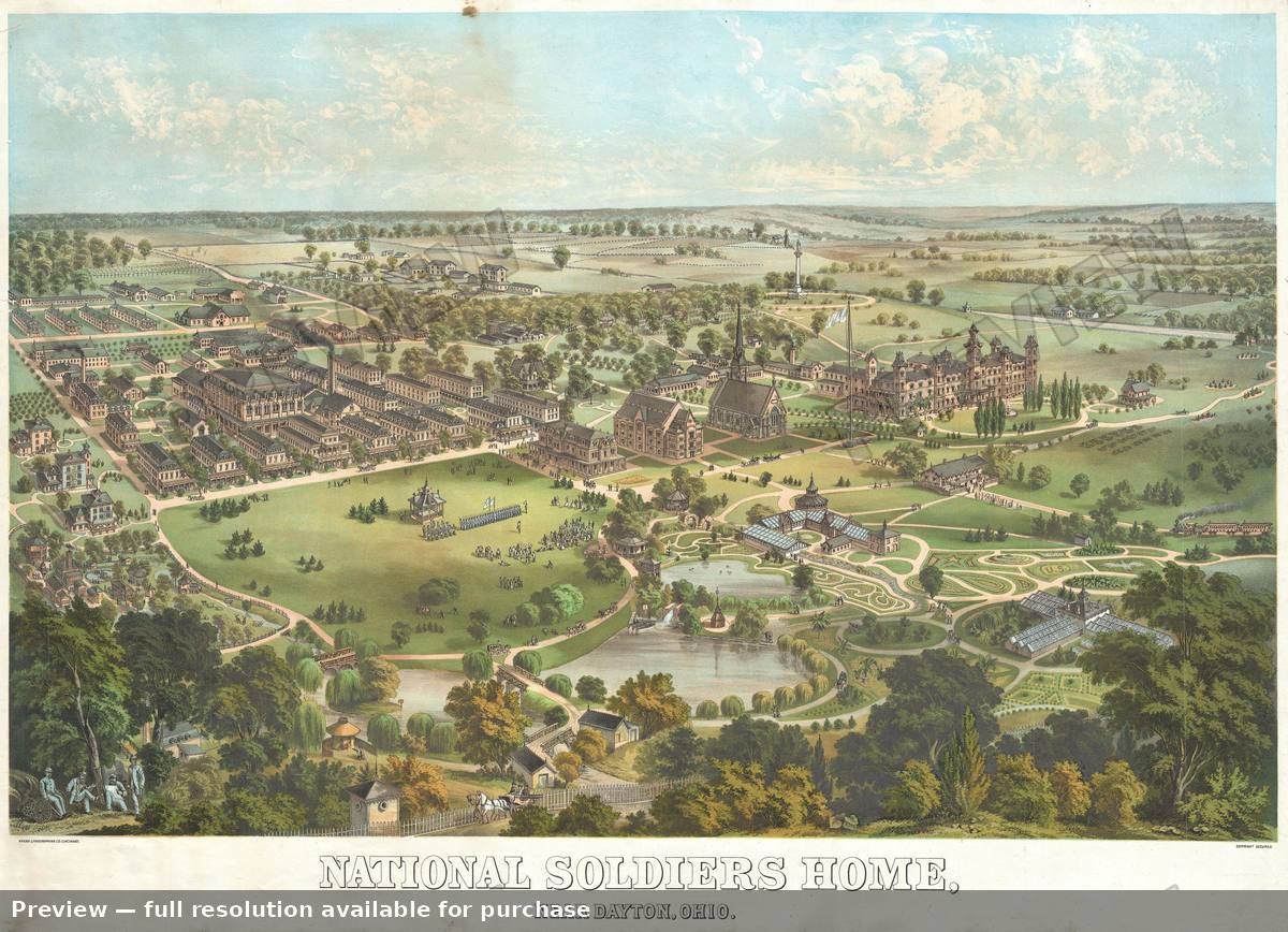 Antique map: Soldiers Home Dayton, 1878, 1878