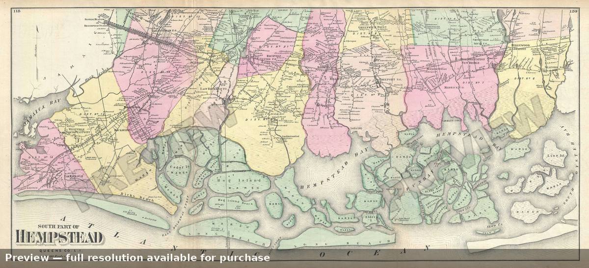 Antique map: South Hempstead, 1873