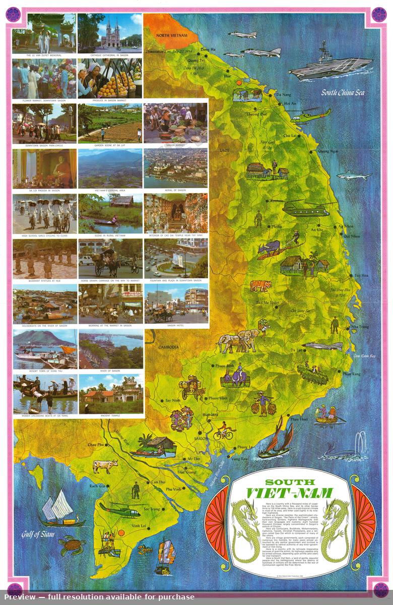 Antique map: South Vietnam, 1966, 1966