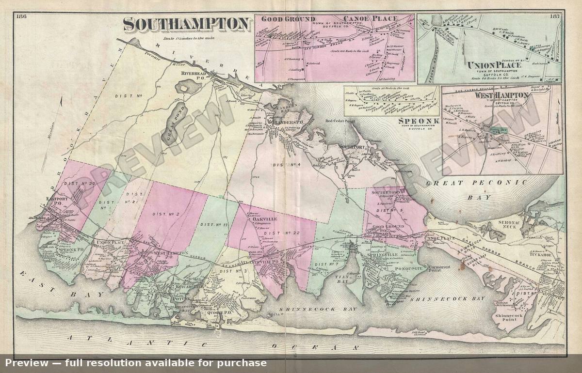 Antique map: Southampton 3, 1873, 1873