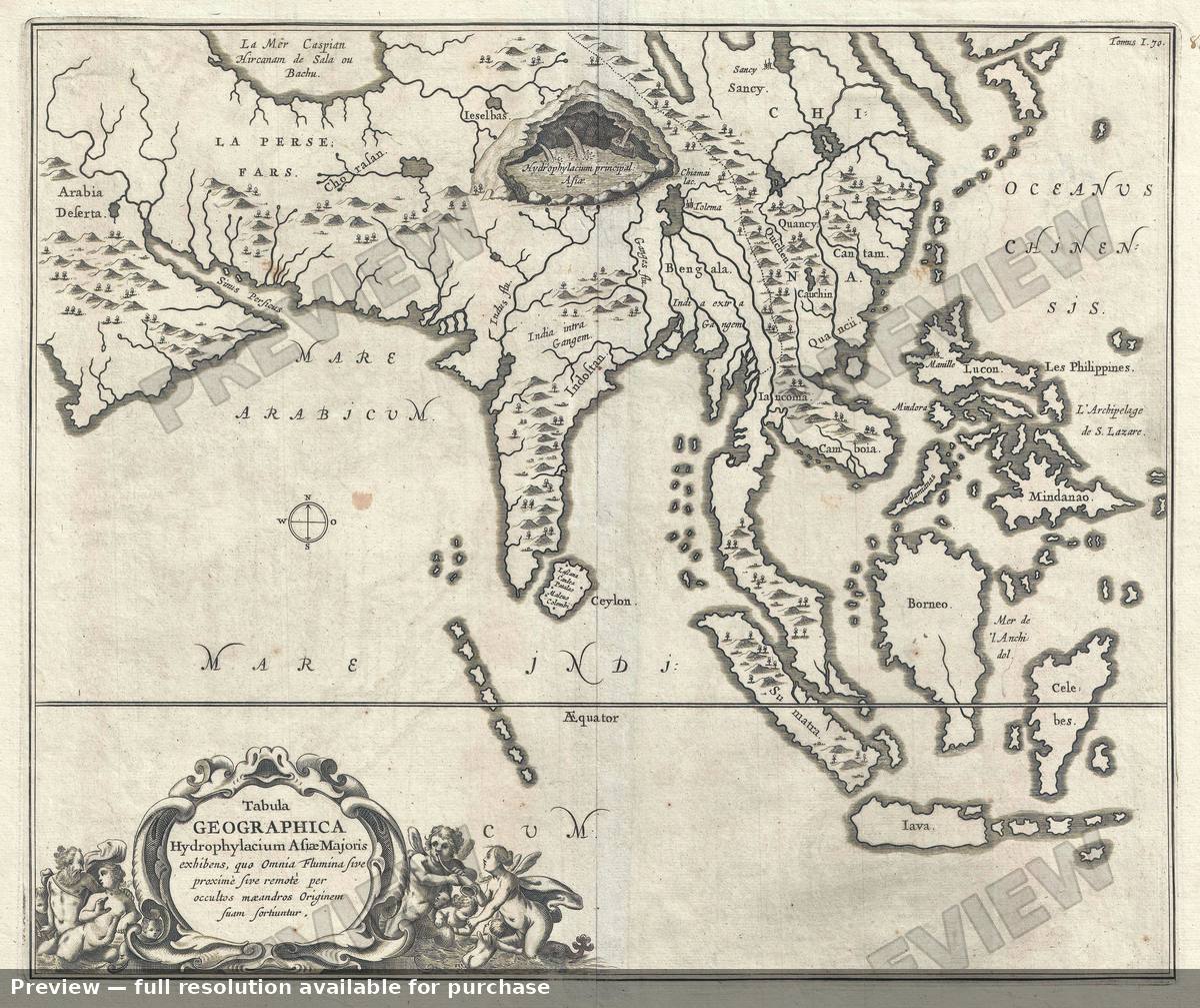 Antique map: Southeast Asia, 1665