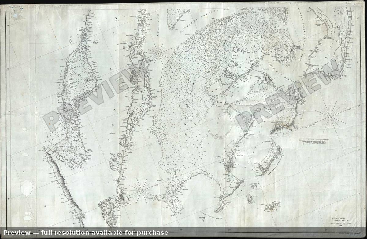 Antique map: Southern Coast, 1844, 1844