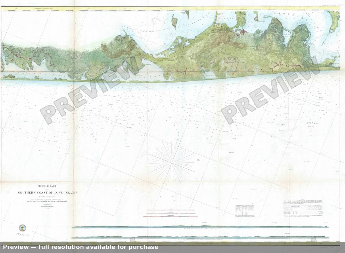 Antique map: Southern Long Island MP 2, 1857, 1857