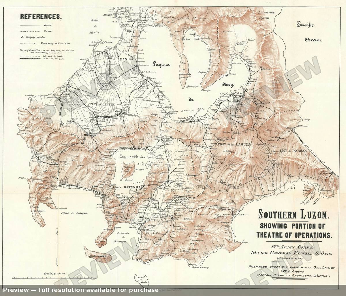 Antique map: Southern Luzon, 1900