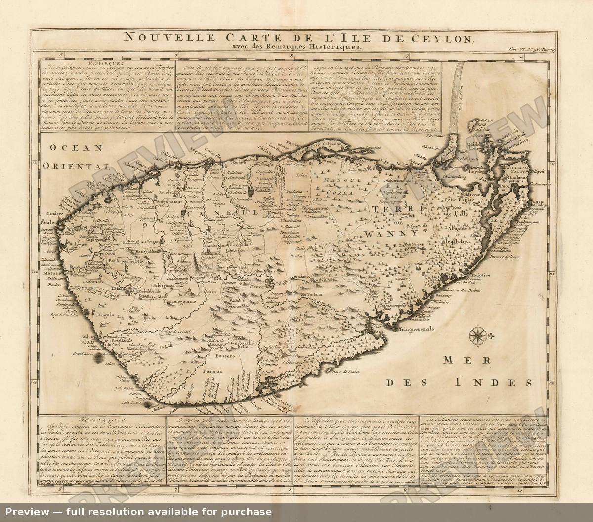 Antique map: Sri Lanka, 1719