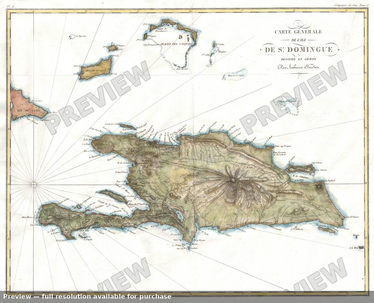 Antique map: St Domingue 2, 1802, 1802