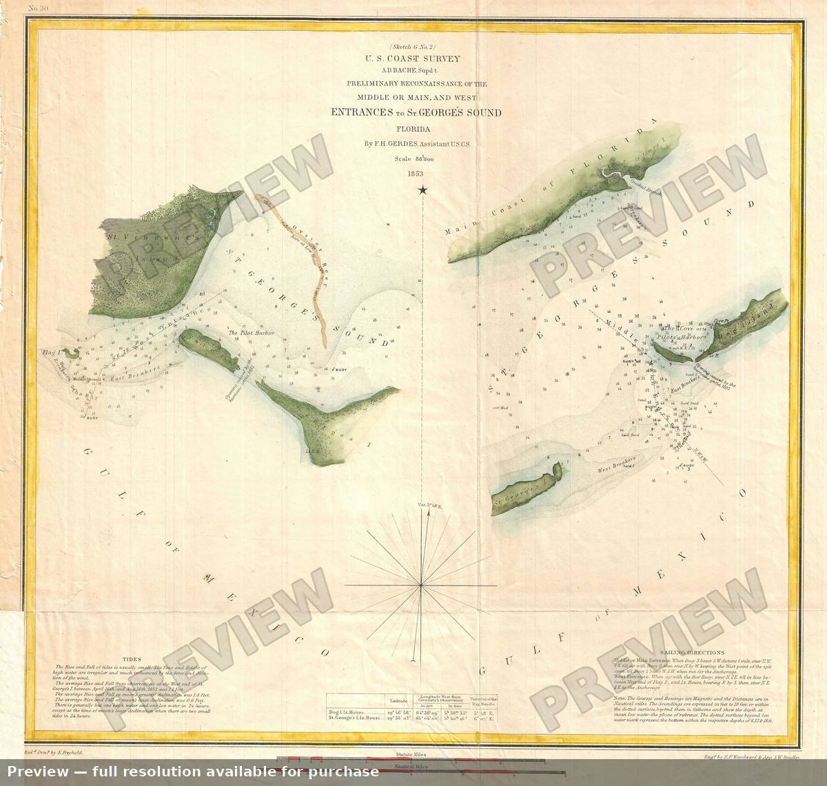 Antique map: St Georges Sound, 1853, 1853